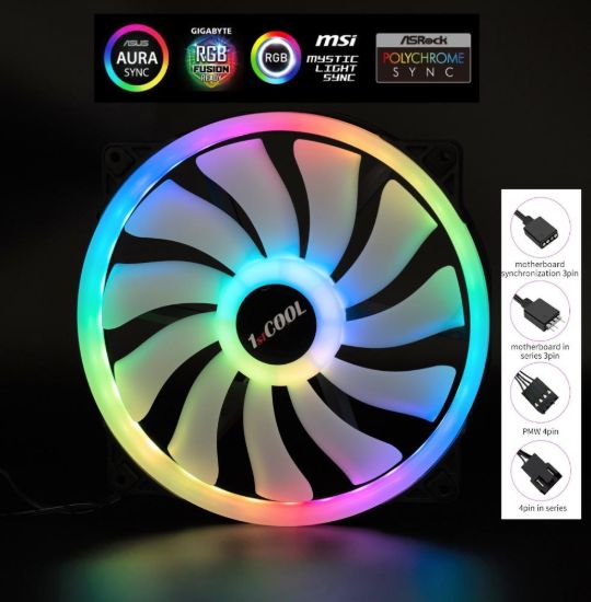 Obrázek 1stCOOL Ventilátor AURA EVO, 200mm, ARGB