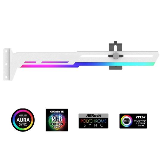 Obrázek 1stCool Podpěra GPU Kovový držák ARGB, bílá