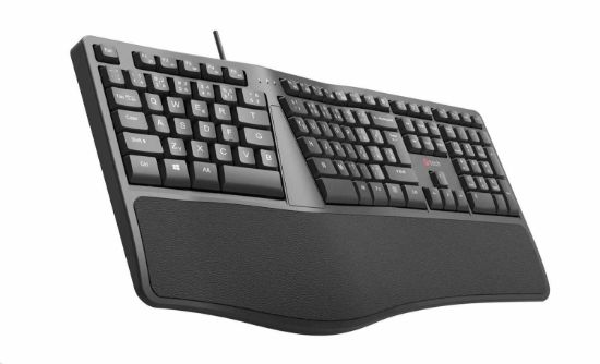Obrázek C- TECH Klávesnice KB- 113E USB, ERGO, černá, CZ/ SK