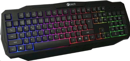 Obrázek C- TECH klávesnice Arcus (GKB- 15), casual gaming, CZ/ SK, duhové podsvícení, USB