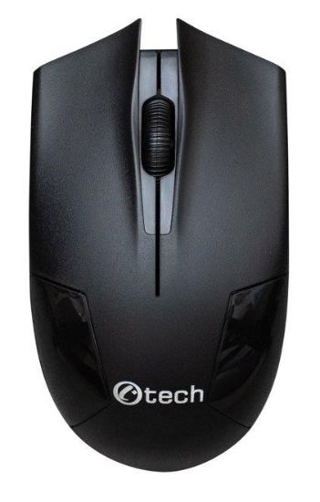 Obrázek C- TECH myš WLM- 08, bezdrátová, 1200DPI, 3 tlačítka, USB nano receiver, černá