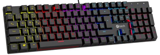 Obrázek C- TECH mechanická klávesnice Morpheus, casual gaming, CZ/ SK, červené spínače, RGB podsvícení, USB