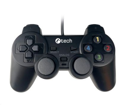Obrázek C- TECH gamepad Callon pro PC/ PS3, 2x analog, X- input, vibrační, 1, 8m kabel, USB