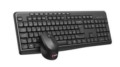 Obrázek C- TECH klávesnice s myší WLKMC- 04, Bezdrátový set 2.4GHz, CZ, Černá