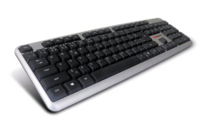 Obrázek C- TECH klávesnice KB- 102 USB, slim, silver, CZ/ SK