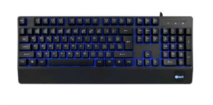Obrázek C- TECH Klávesnice KB- 104BK, USB, 3 barvy podsvícení, černá, CZ/ SK