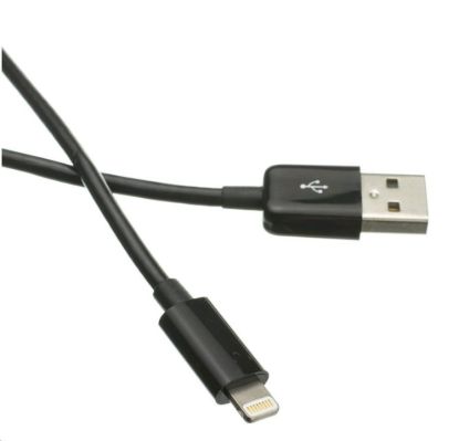 Obrázek C- TECH kabel USB 2.0 Lightning (IP5 a vyšší) nabíjecí a synchronizační kabel, 1m, černý