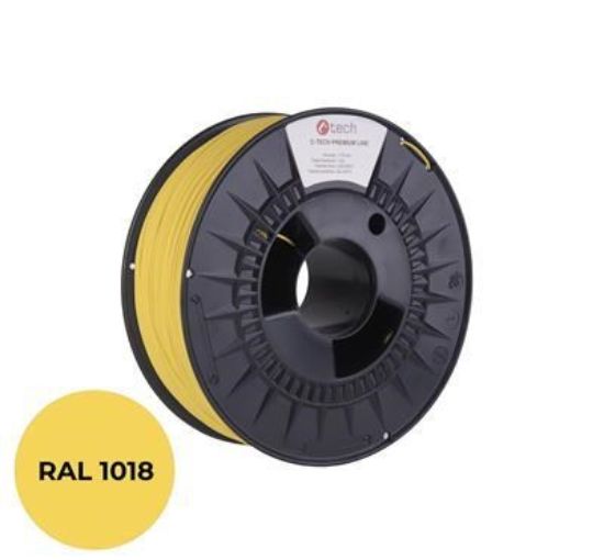 Obrázek C- TECH Tisková struna (filament) PREMIUM LINE, PETG, zinková žlutá, RAL1018, 1, 75mm, 1kg