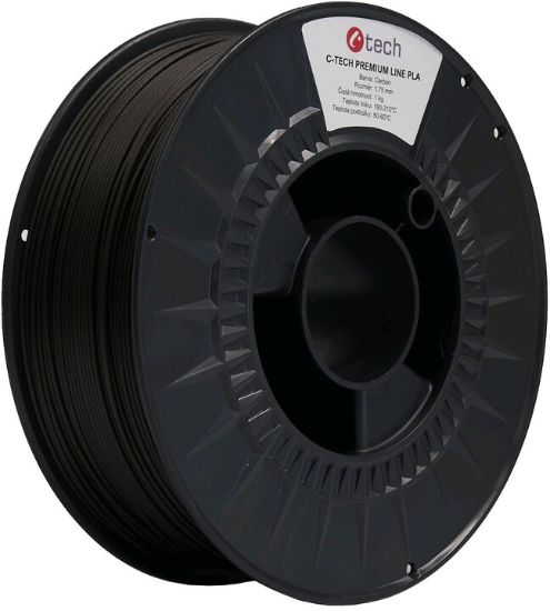 Obrázek C- TECH Tisková struna (filament) PREMIUM LINE, PLA, carbon, 1, 75mm, 1kg