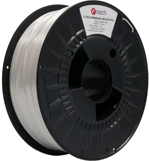 Obrázek C- TECH Tisková struna (filament) PREMIUM LINE, Silk PLA, dopravní bílá, RAL9003, 1, 75mm, 1kg