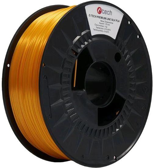Obrázek C- TECH Tisková struna (filament) PREMIUM LINE, Silk PLA, žlutooranžová, RAL2000, 1, 75mm, 1kg