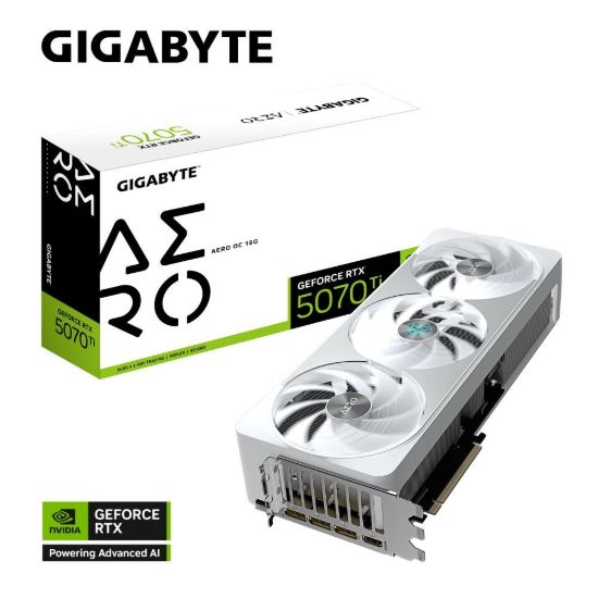 Obrázek GIGABYTE VGA NVIDIA GeForce RTX 5070 Ti AERO OC 16G, 16G GDDR7, 3xDP, 1xHDMI
