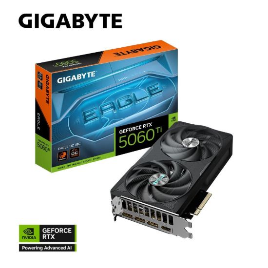 Obrázek GIGABYTE VGA NVIDIA GeForce RTX 5060 Ti EAGLE OC 16G, 16G GDDR7, 3xDP, 1xHDMI
