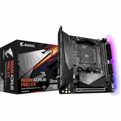 Obrázek GIGABYTE MB Sc AM4 B550 I AORUS PRO AX, AMD B550, 2xDDR4, 1xDP, 2xHDMI, WI- FI, mITX