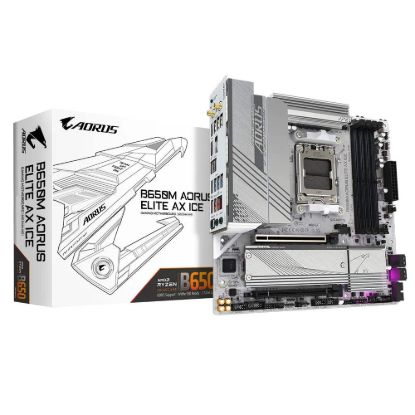 Obrázek GIGABYTE MB Sc AM5 B650M AORUS ELITE AX ICE, AMD B650, 4xDDR5, 1xDP, 1xHDMI, WI- FI, mATX