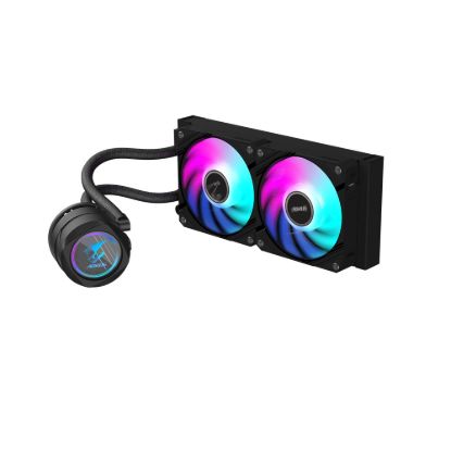 Obrázek GIGABYTE vodní chladič AORUS WATERFORCE X II 240, 2x120mm ARGB, LCD displej, LGA1851, AM5