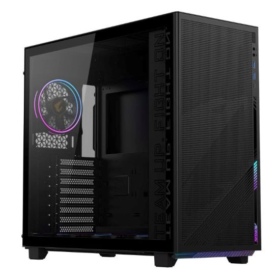 Obrázek GIGABYTE case GB- AC400G ST, Mid Tower, 1x USB- C, 2x USB3.0, Průhledná bočnice, 4x ARGB 120mm Fan, černá
