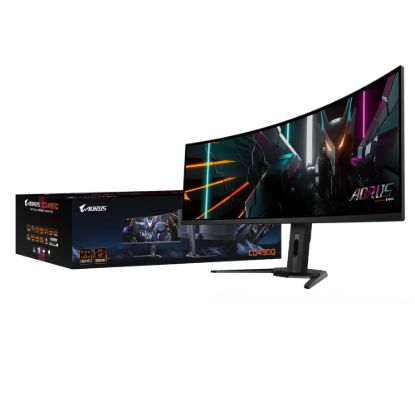 Obrázek GIGABYTE LCD - 49" Gaming monitor AORUS CO49DQ, OLED, 5120x1440 DQHD 32: 9, 144Hz, 1.5M: 1, 250cd/ m2, 0.03ms, 2xHDMI, 1xDP