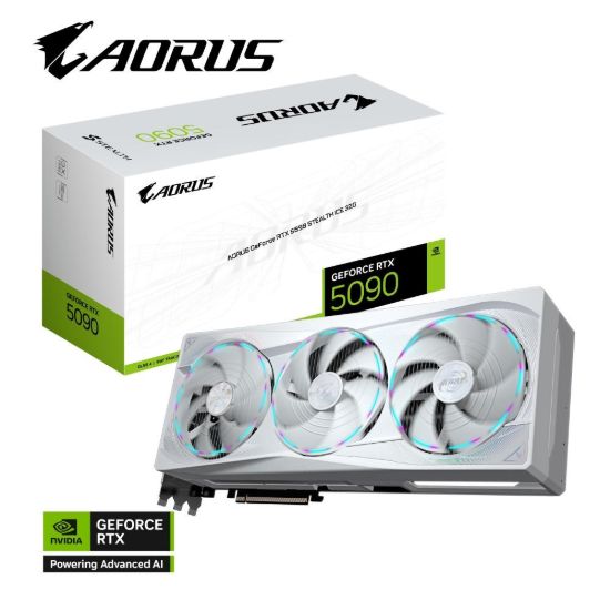 Obrázek GIGABYTE VGA NVIDIA GeForce RTX 5090 STEALTH ICE 32G, 32G GDDR7, 3xDP, 1xHDMI