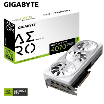 Obrázek BAZAR GIGABYTE VGA NVIDIA GeForce RTX 4070 SUPER AERO OC 12G, 12G GDDR6X, 3xDP, 1xHDMI (BAZAR, Z MONTÁŽE)