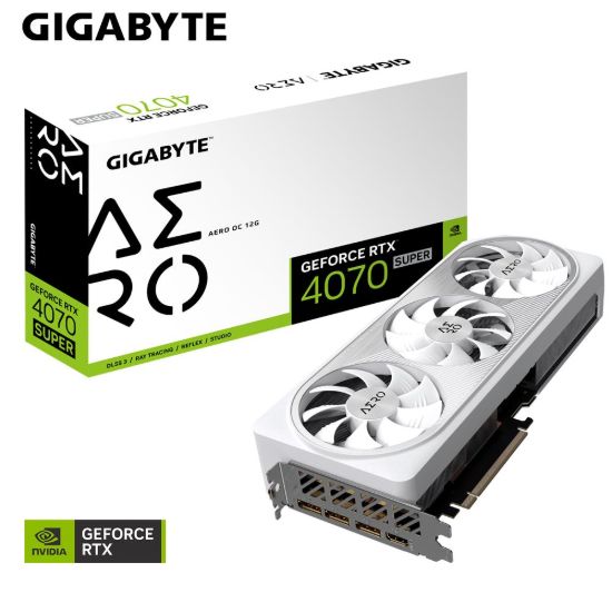 Obrázek BAZAR GIGABYTE VGA NVIDIA GeForce RTX 4070 SUPER AERO OC 12G, 12G GDDR6X, 3xDP, 1xHDMI (BAZAR, Z MONTÁŽE)