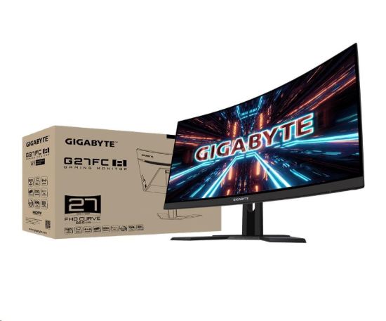 Obrázek GIGABYTE LCD - 27" Gaming monitor G27FC A, Prohnutý VA1500R, 1920 x 1080 FHD, 165Hz, 3000: 1, 250cd/ m2, 1ms, 2xHDMI, 1xDP
