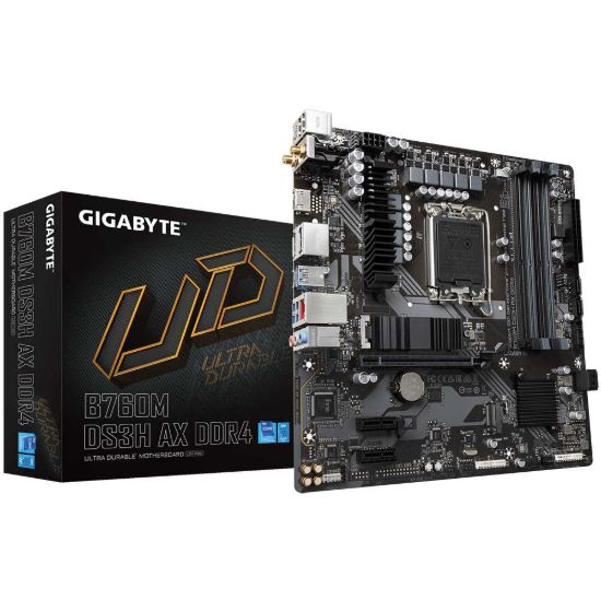 Obrázek BAZAR - GIGABYTE MB Sc LGA1700 B760M DS3H AX DDR4, Intel B760, 4xDDR4, 2xDP, 1xHDMI, WI-FI, mATX - Po opravě (Bez příšlu
