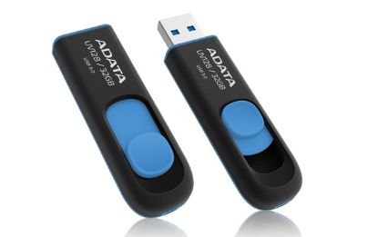 Obrázek ADATA Flash Disk 32GB UV128, USB 3.1 Dash Drive (R: 40/ W: 25 MB/ s) černá/ modrá