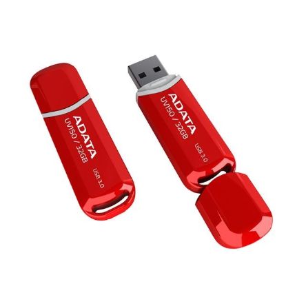 Obrázek ADATA Flash Disk 32GB UV150, USB 3.1 Dash Drive (R: 90/ W: 20 MB/ s) červená
