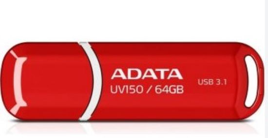 Obrázek ADATA Flash Disk 64GB UV150, USB 3.1 Dash Drive (R: 90/ W: 20 MB/ s) červená