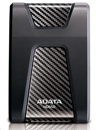 Obrázek ADATA Externí HDD 2TB 2, 5" USB 3.1 DashDrive Durable HD650, černý (gumový, nárazu odolný)