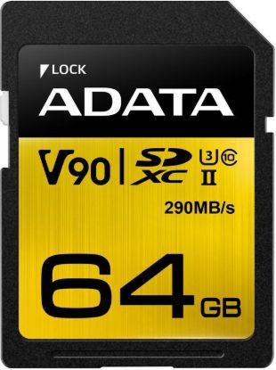 Obrázek ADATA SDXC karta 64GB UHS- I U3 Class 10, Premier One (R: 290MB / W: 260MB)