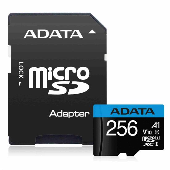 Obrázek ADATA MicroSDHC karta 256GB UHS- I Class 10, Premier + adaptér