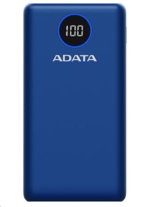 Obrázek ADATA PowerBank P20000QCD - externí baterie pro mobil/ tablet 20000mAh, 2, 1A, modrá (74Wh)