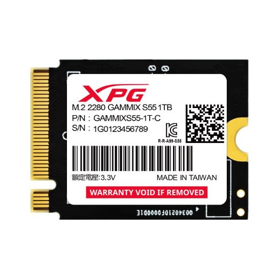 Obrázek ADATA SSD 1TB XPG GAMMIX S55, PCIe Gen4x4, M.2 2230, (R: 5000/ W: 3700MB/ s)