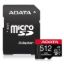 Obrázek ADATA MicroSDXC karta 512GB High Endurance UHS- I C10 V30 A2 (R: 100/ W: 85 MB/ s) + SD adaptér