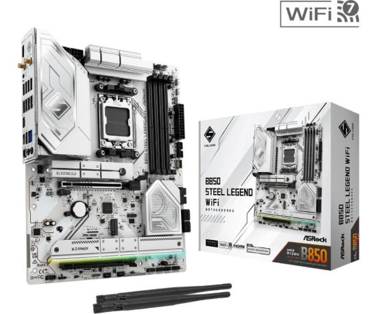 Obrázek ASRock MB Sc AM5 B850 Steel Legend WiFi, AMD B850, 4xDDR5, 1xHDMI, WiFi, ATX