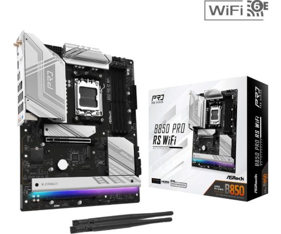 Obrázek ASRock MB Sc AM5 B850 Pro RS WiFi, AMD B850, 4xDDR5, 1xUSB- C, HDMI, WiFi, ATX