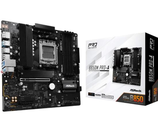 Obrázek ASRock MB Sc AM5 B850M PRO- A, AMD B850, 4xDDR5, 1xDP, 1xHDMI, mATX