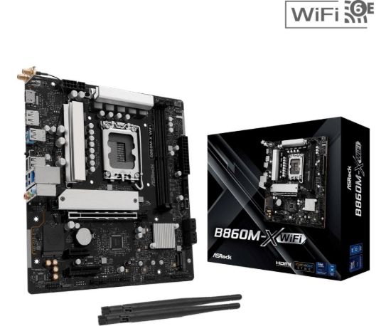 Obrázek ASRock MB Sc LGA1851 B860M- X WIFI, Intel B860, 2xDDR5, 1xDP, 1xHDMI, WiFi, mATX