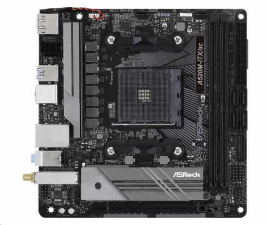 Obrázek ASRock MB Sc AM4 A520M- ITX/ AC, AMD A520, 2xDDR4, HDMI, DP