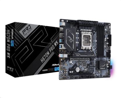 Obrázek ASRock MB Sc LGA1700 H670M PRO RS, Intel H670, 4xDDR4, 1xDP, 1xHDMI, mATX