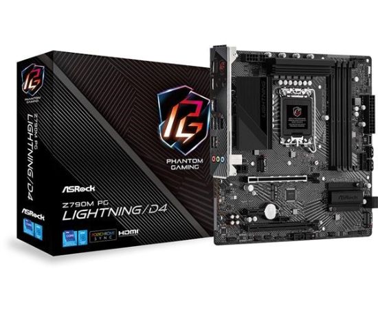 Obrázek ASRock MB Sc LGA1700 Z790M PG LIGHTNING/ D4, Intel Z790, 4xDDR4, 1xHDMI, mATX