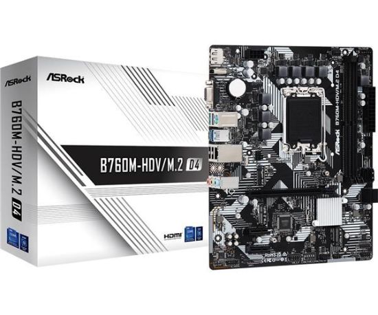 Obrázek ASRock MB Sc LGA1700 B760M- HDV/ M.2 D4, Intel B760, 2xDDR4, 1xDP, 1xHDMI, 1xVGA, mATX
