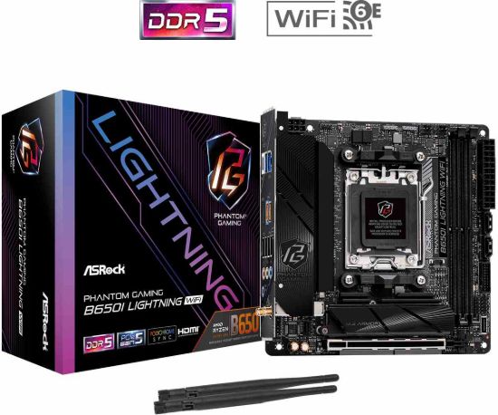 Obrázek ASRock MB Sc AM5 B650I LIGHTNING WIFI, AMD B650, 2xDDR5, 1xHDMI, Mini- ITX