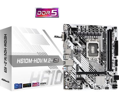 Obrázek ASRock MB Sc LGA1700 H610M- HDV/ M.2+ D5, Intel H610, 2xDDR5, 1xDP, 1xHDMI, 1xVGA, mATX