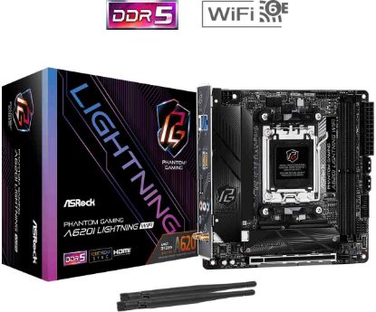 Obrázek ASRock MB Sc AM5 A620I LIGHTNING WIFI, AMD A620, 2xDDR5, 1xHDMI, Mini- ITX