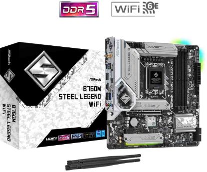 Obrázek BAZAR - ASRock MB Sc LGA1700 B760M STEEL LEGEND WIFI, Intel B760, 4xDDR5, 1xDP, 1xHDMI, WI-FI, mATX - Po opravě (Bez pří