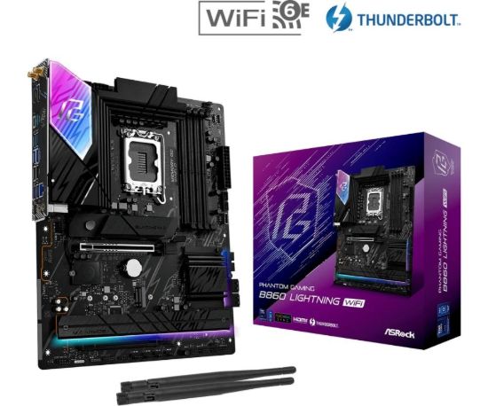 Obrázek ASRock MB Sc LGA1851 B860 Lightning WiFi, Intel B860, 4xDDR5, 1xThunderbolt, 1xDP, 1xHDMI, WiFi, ATX