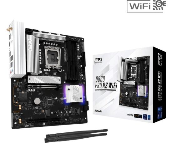 Obrázek ASRock MB Sc LGA1851 B860 Pro RS WiFi, Intel B860, 4xDDR5, 1xDP, 1xHDMI, WiFi, ATX